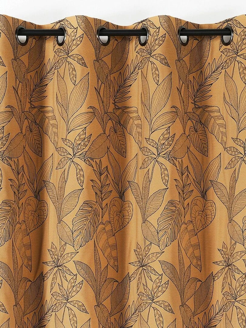 Rideau aux feuilles stylisées Cuivre