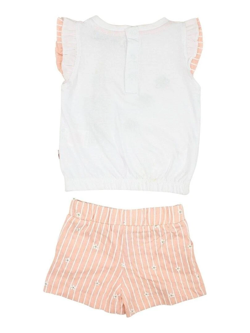 Lee Cooper Ensemble T shirt short bébé fille Imprimé Lee Cooper Orange