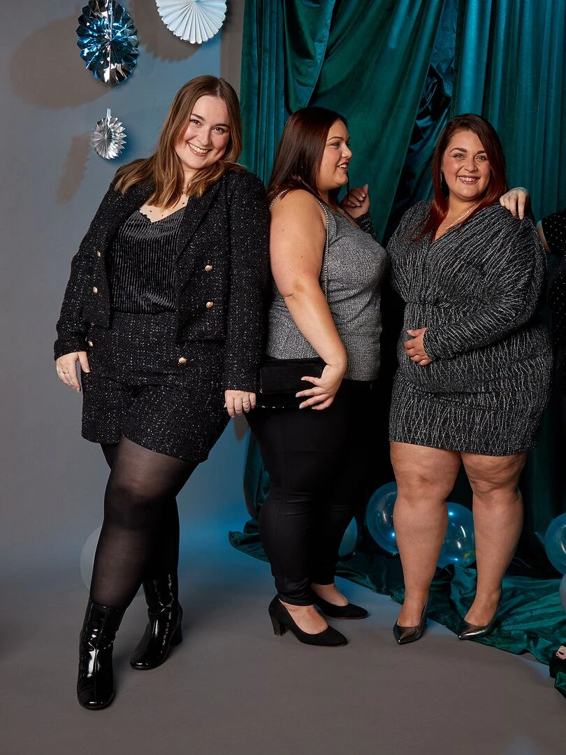 Short en tweed avec boutons fantaisie   noir