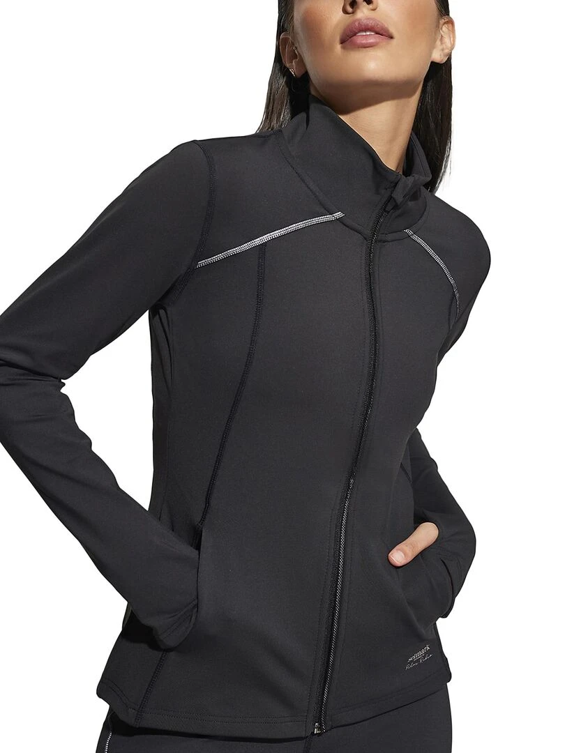 Veste de sport zippée manches longues Tech ST4   Noir