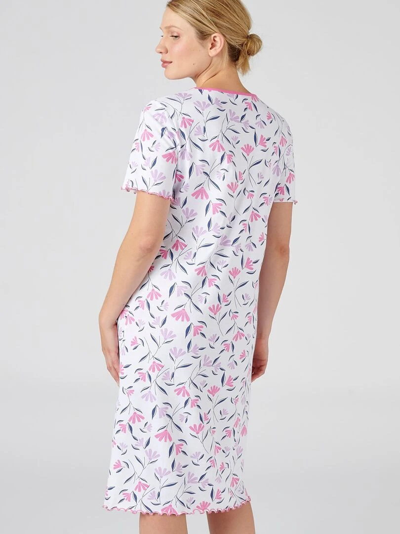 Lot de 2 chemises de nuit jersey pur coton peigné   Damart   Rose