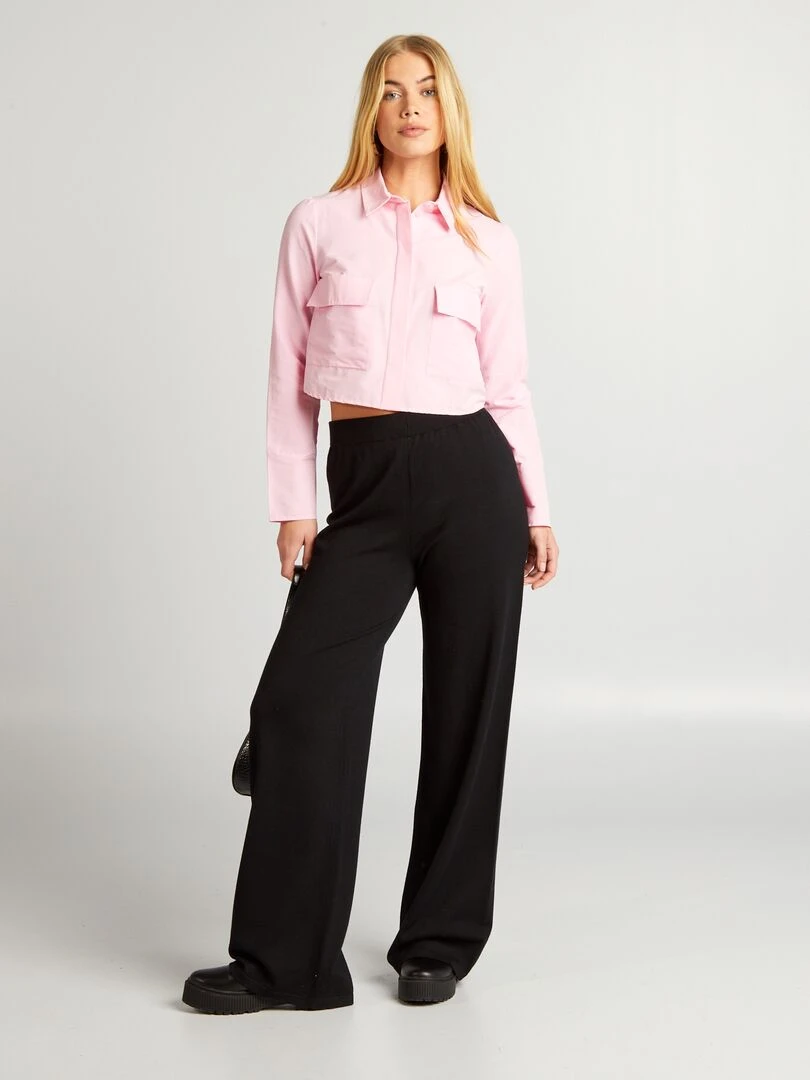 Chemise crop Rose