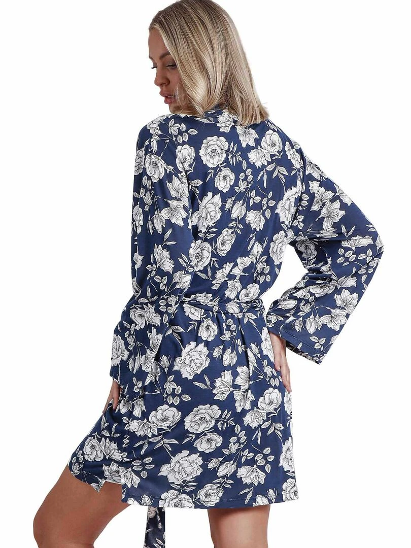 Déshabillé Navy Flowers Bleu marine