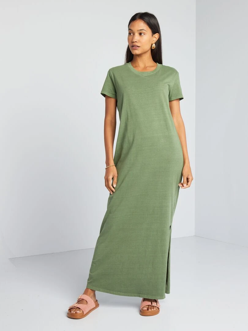 Robe T shirt  maxi   Vert