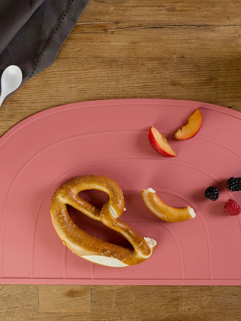 Set de table arc en ciel en silicone Rose rouge