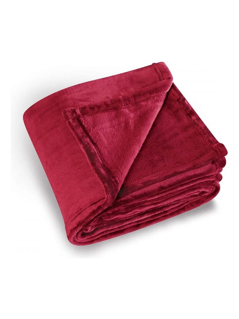 Plaid en polaire uni Rouge