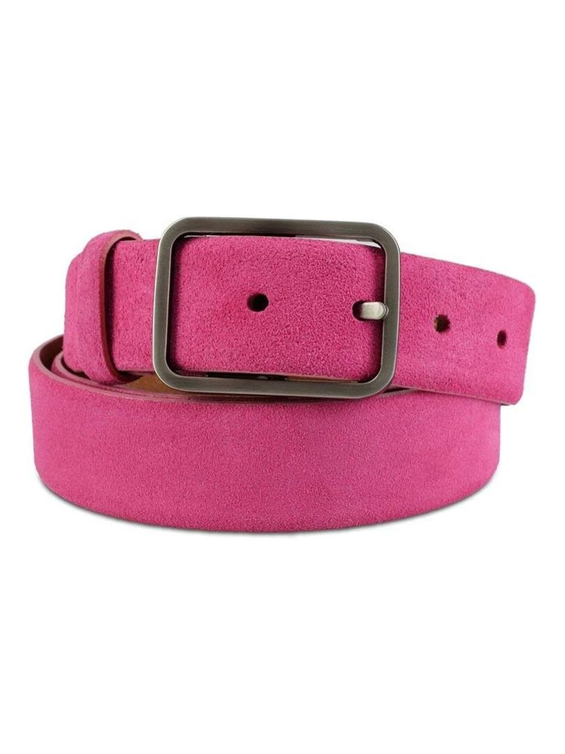 Ceinture Plein Cuir suédine Inéa Fabrication UE Rose fushia