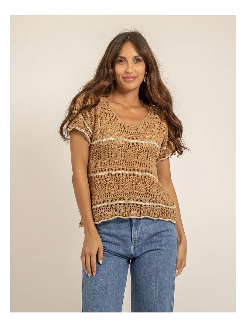 T shirt maille FILOMA Beige