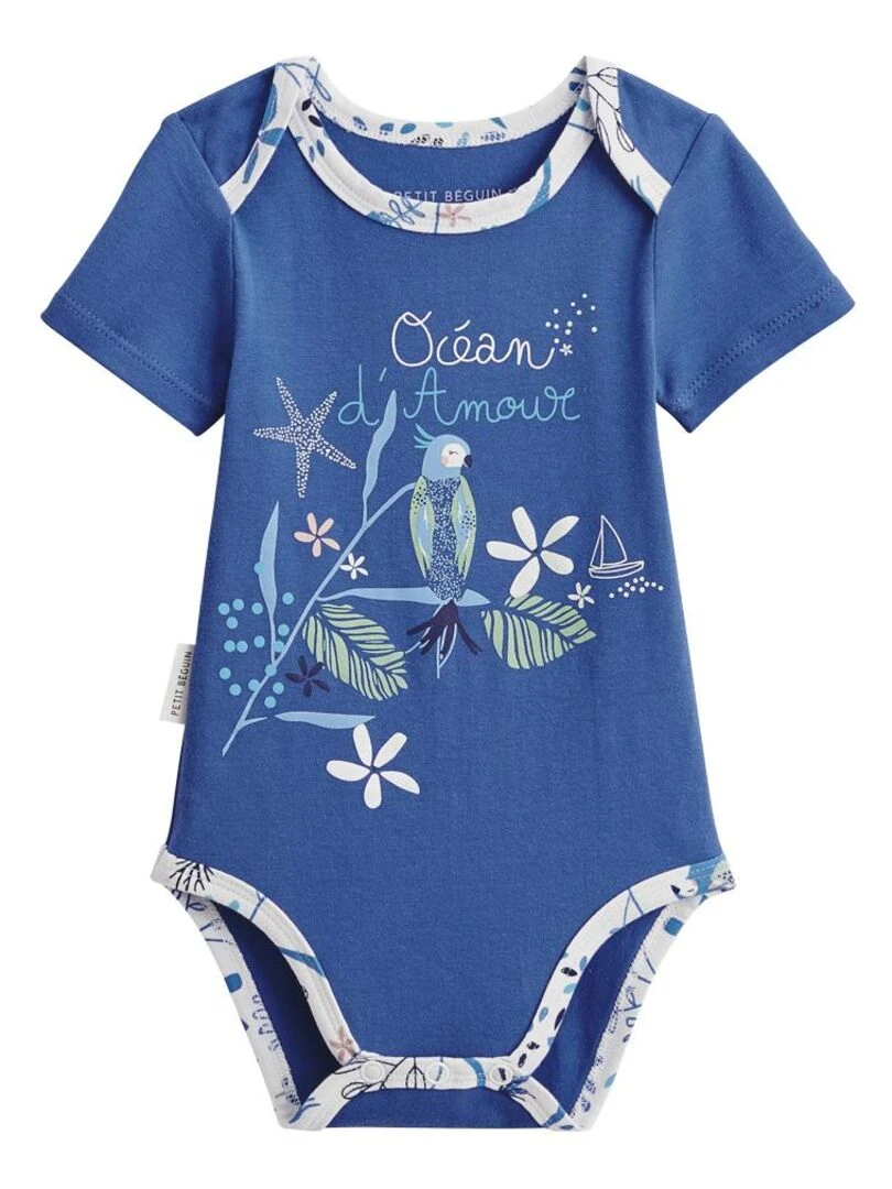 Lot de 2 bodies bébé manches courtes Océan d'amour Bleu