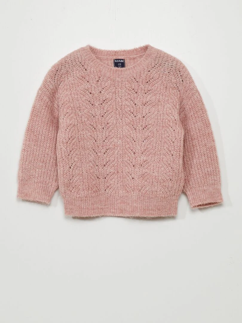 Pull en maille fantaisie Rose