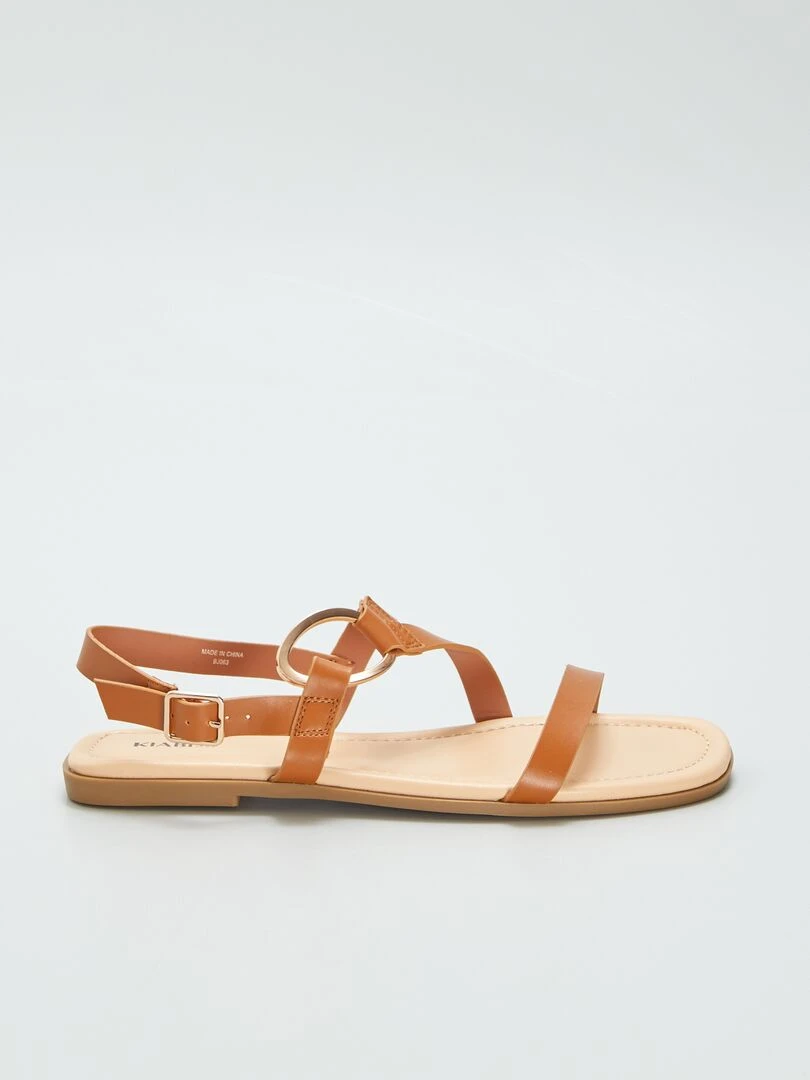 Sandales à brides fantaisies Marron