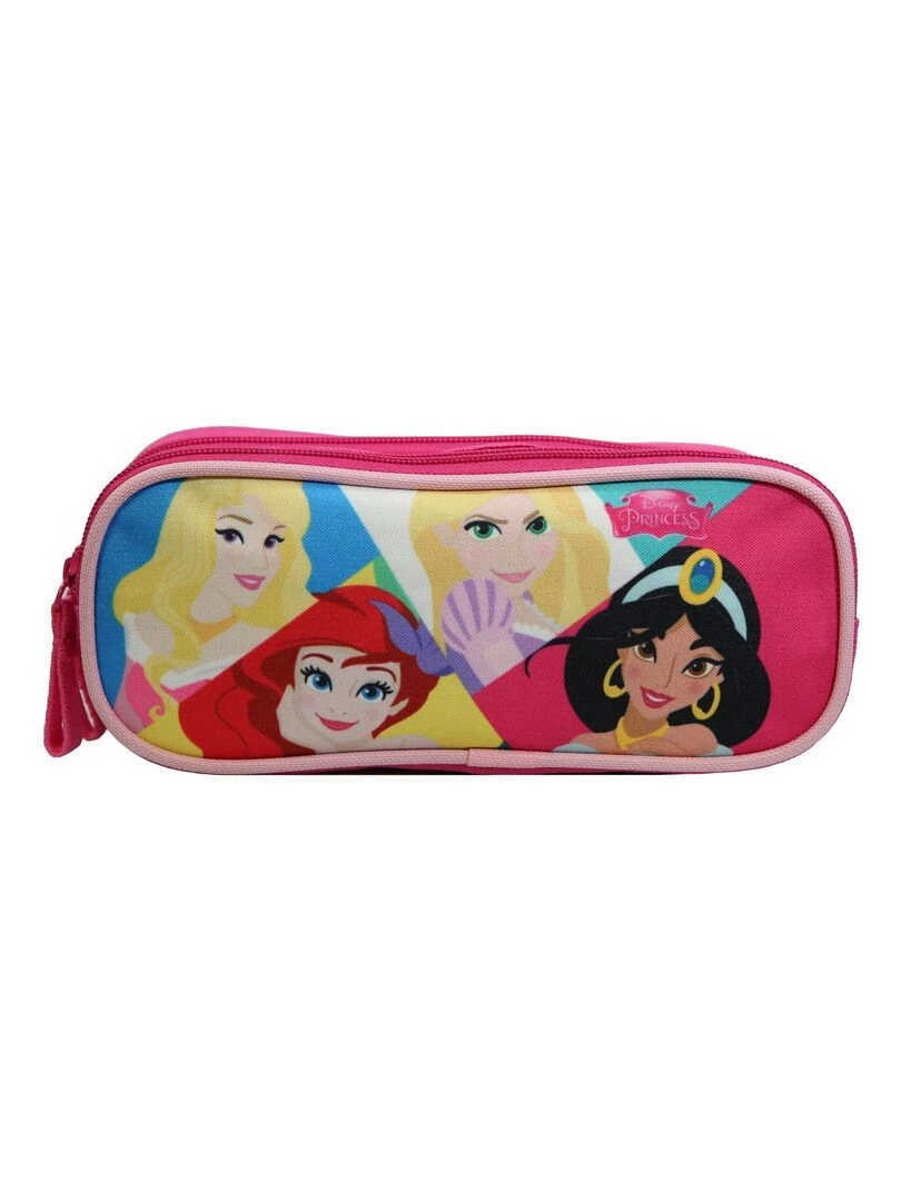Trousse scolaire 2 compartiments Disney Princesses Rose Bagtrotter Rose