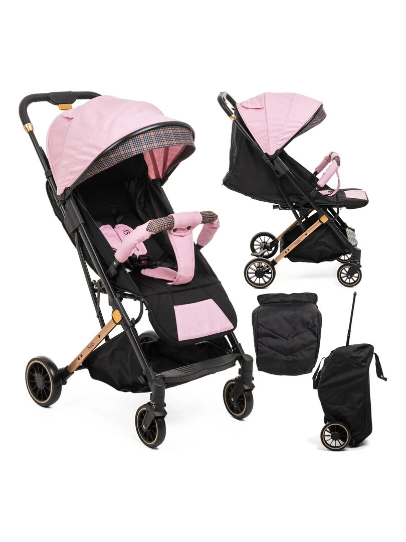Bebelissimo Poussette bébé Citadine Ultra Compacte De 0 à 36 mois Nola rose Rose