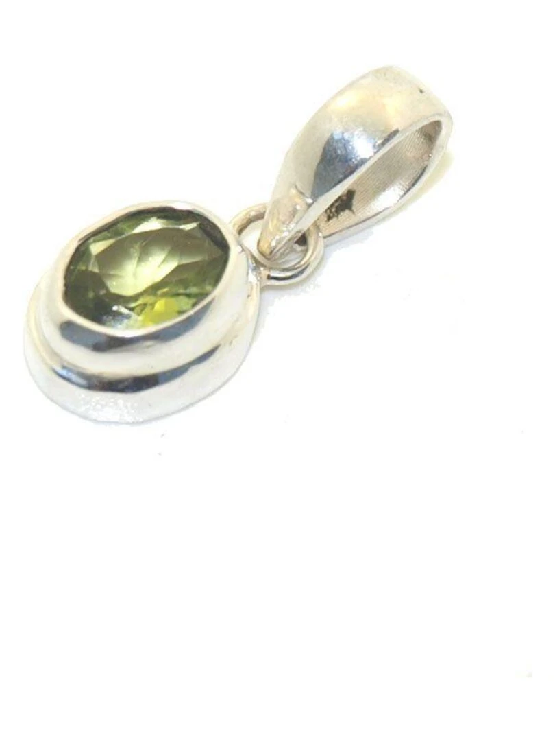 Pendentif en argent et péridot facettée Bijoucolor Vert