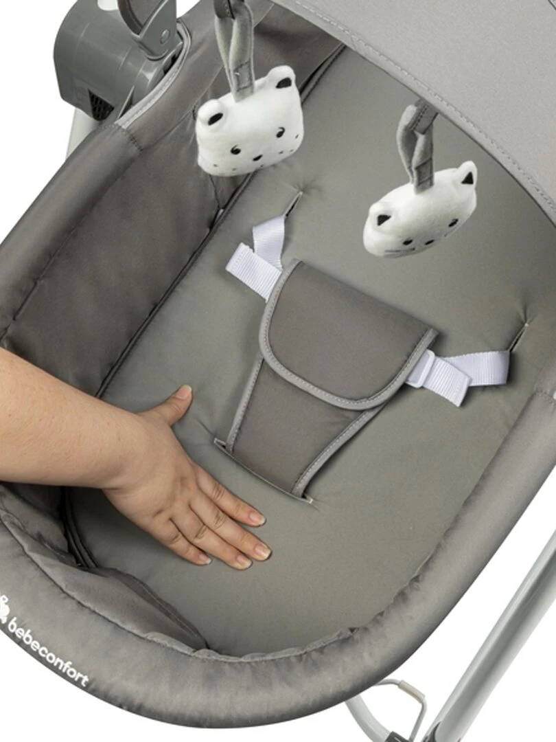 Bebe Confort Transat 3 en 1 bébé Calys  Balancelle  berceau  de 0 jusqu'à 9 mois (9kg)  Grey Mist   Argent