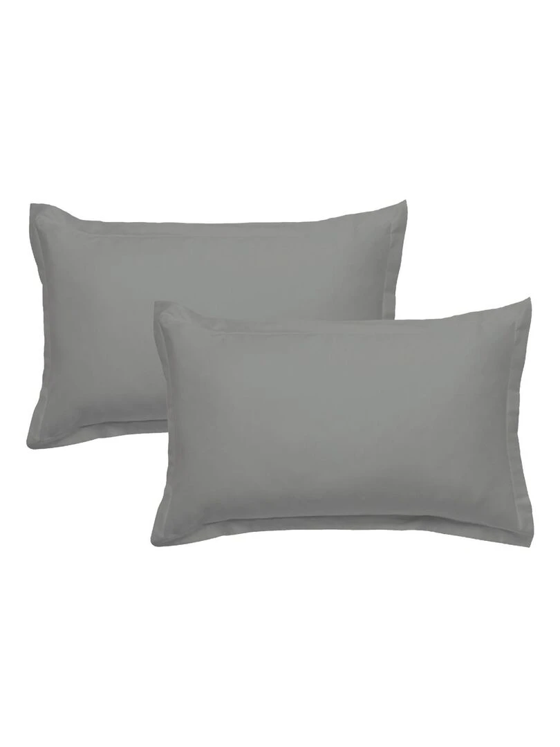 Future Home Lot de 2 taies d'oreiller en coton gris 50x70cm Gris