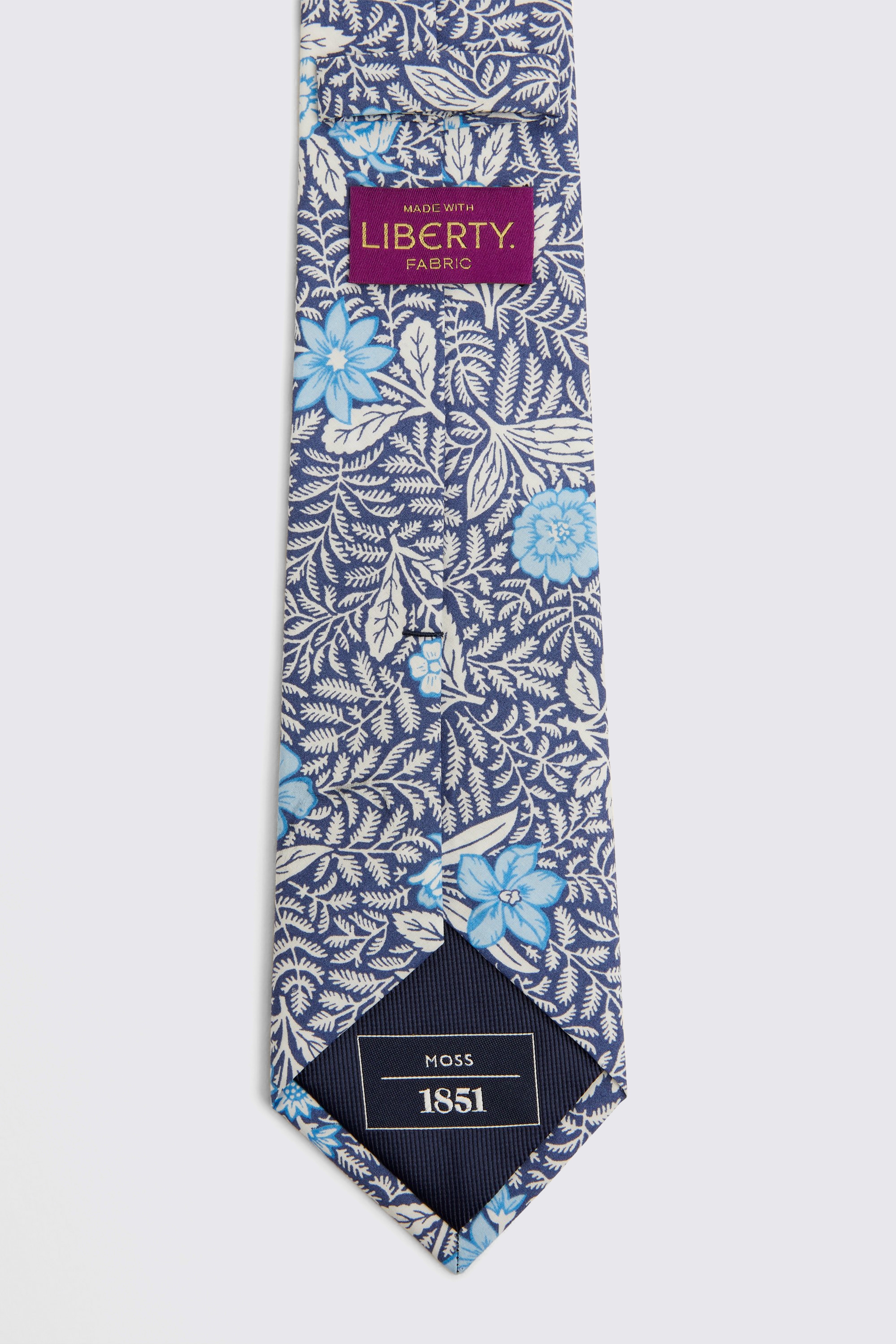 Blue Floral Tie Made with Liberty Fabric   Buy Online at Moss
