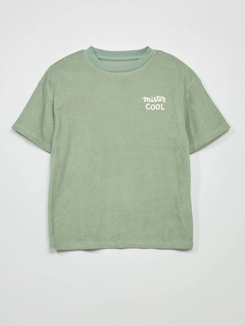 T shirt en éponge manches courtes Vert