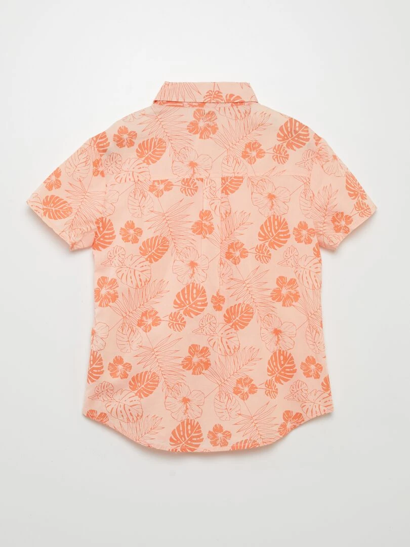 Chemise à manches courtes avec imprimé   Orange