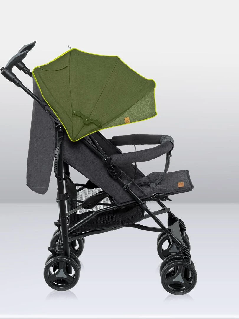 LIONELO Irma   Poussette bébé canne compacte   De 6 à 36 mois   Accessoires inclus   Gris foncé   Gris foncé