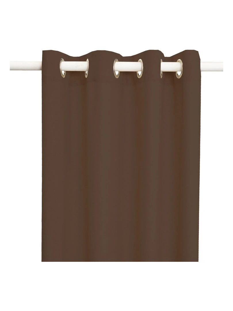 Rideau en coton recyclé avec œillets 'Deko&co' Marron chocolat