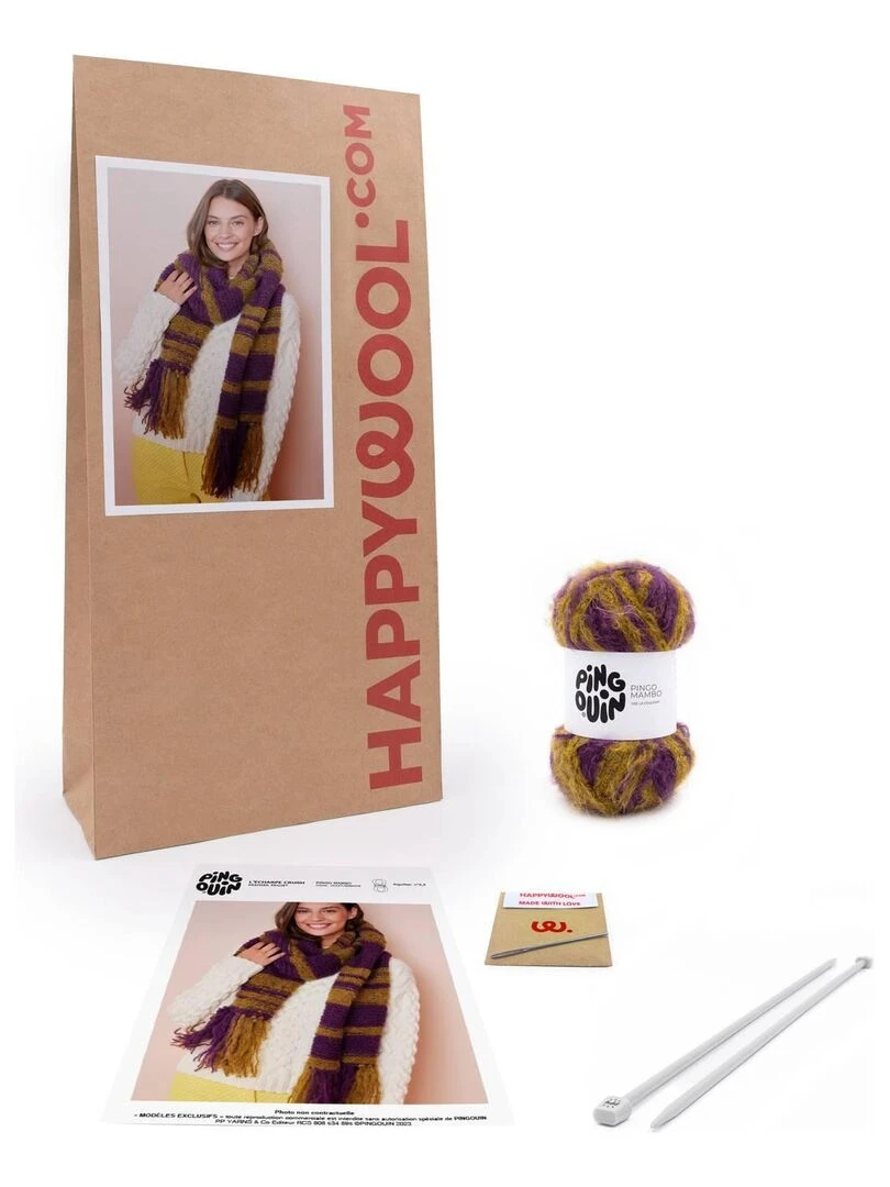 Kit Tricot Echarpe 1er projet Crush Violet
