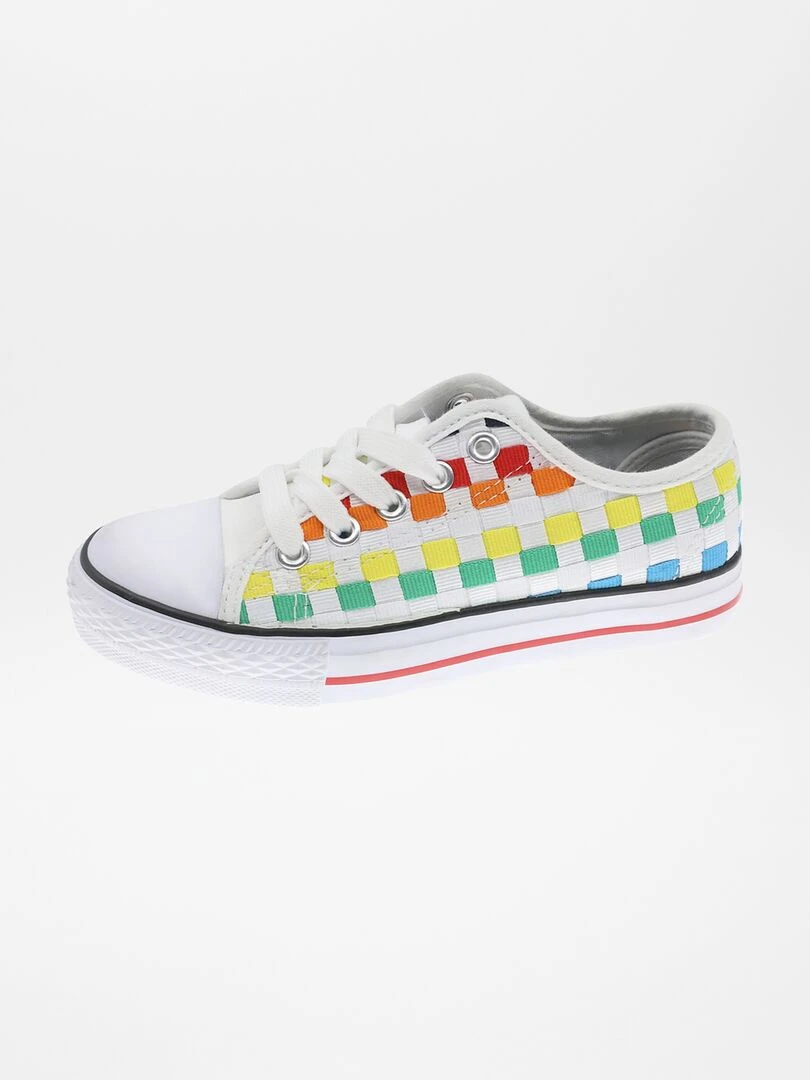 Baskets en toile multicolores Blanc