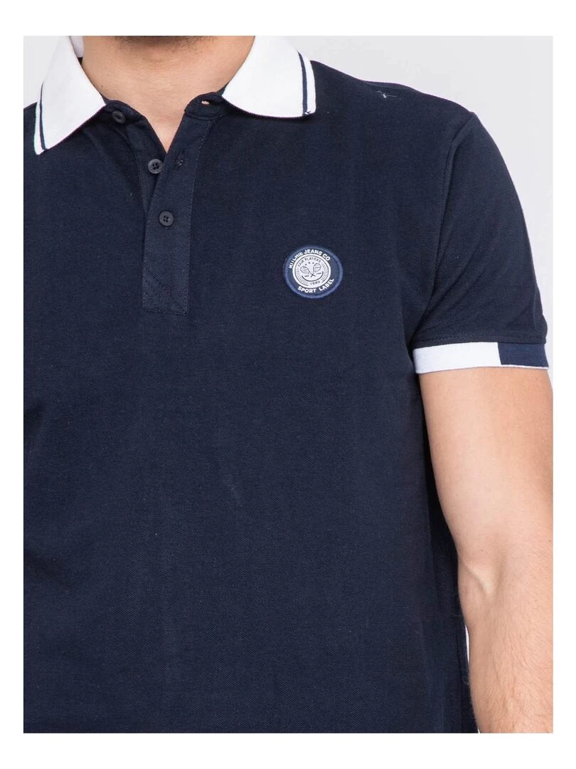 Polo pur coton PAJUGE   Bleu marine
