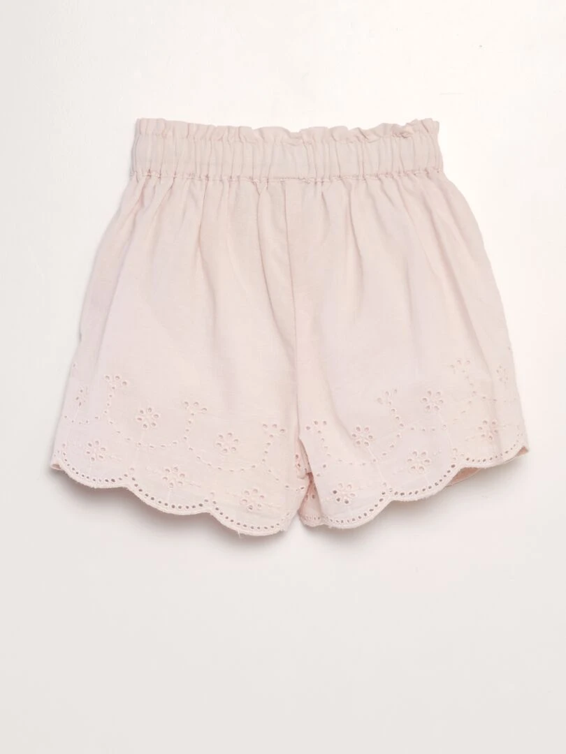 Short en voile coton Rose