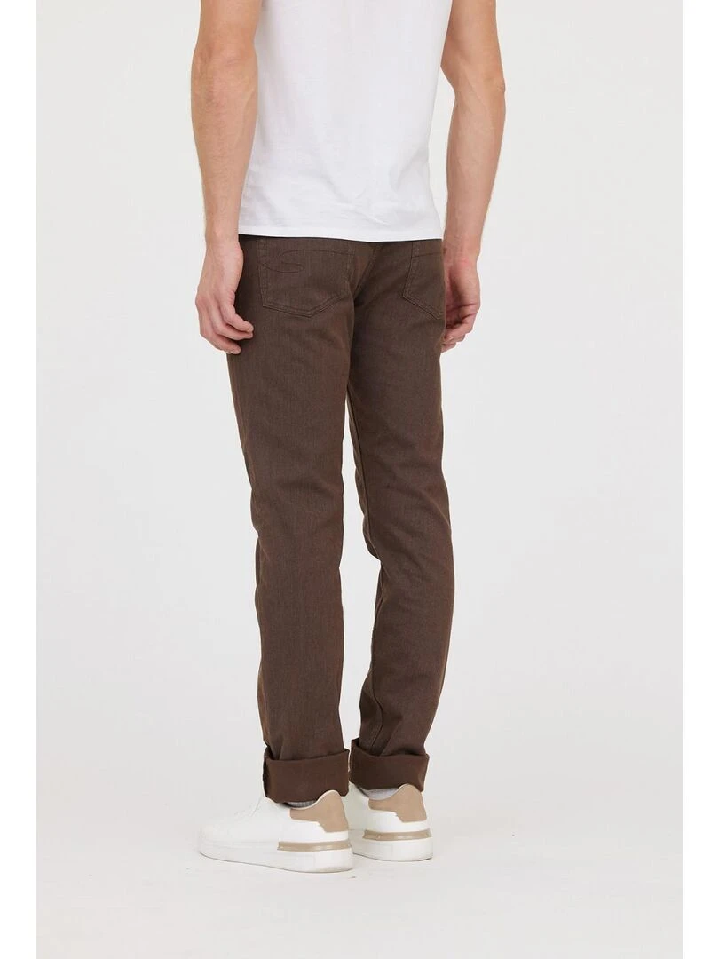 Lee Cooper   Pantalon coton straight LC126ZP 10393   Marron foncé