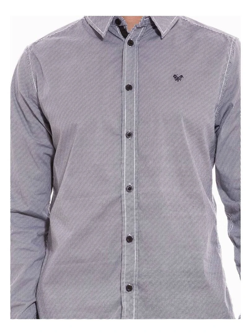 Chemise manches longues carreaux TENOBI   Noir