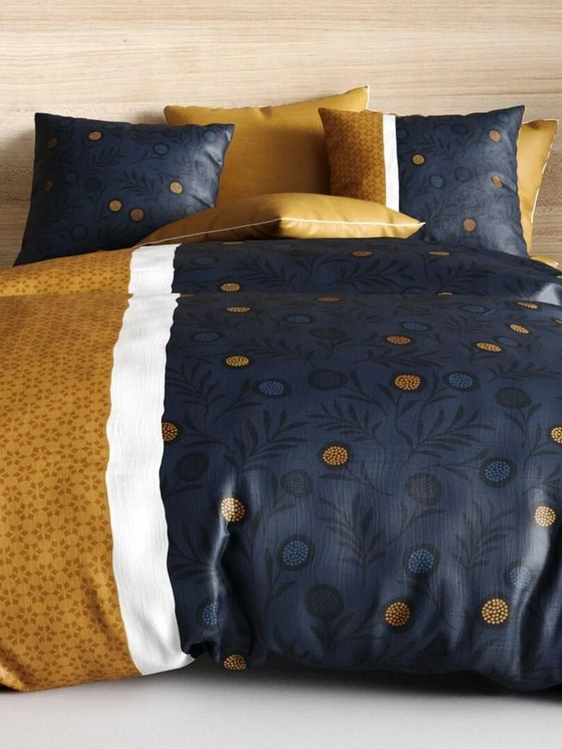 Parure 4 pièces Bel'Or 2 personnes coton 57 fils DH140   Bleu