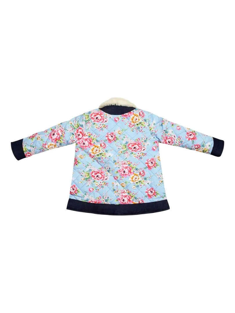 Kimono Court Fille  Fleuri Bleu Turquoise  CAPUCINE   'LA FAUTE A VOLTAIRE'   Bleu turquoise