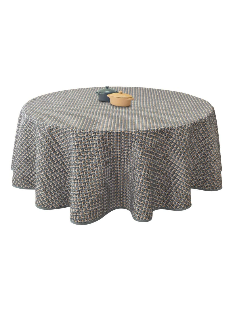 Nappe Anti taches Paon anthracite Ovale 150 x 240 cm Gris foncé