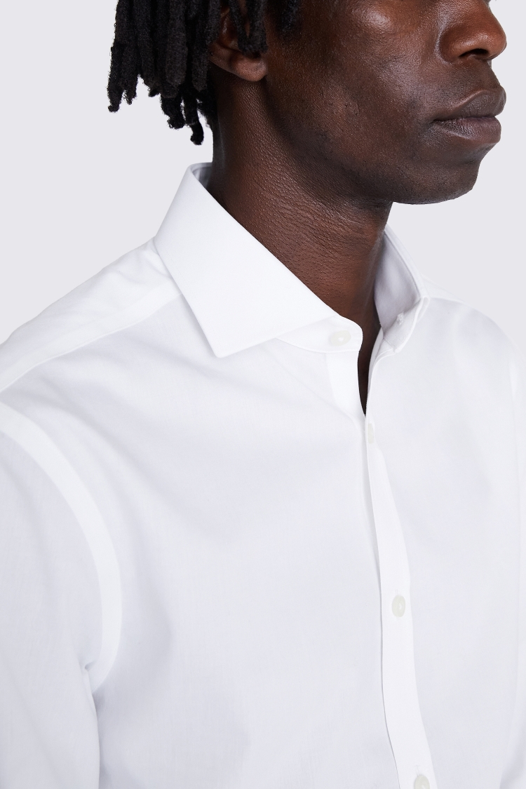 Slim Fit White Poplin Non-Iron Shirt Buy Online at Moss