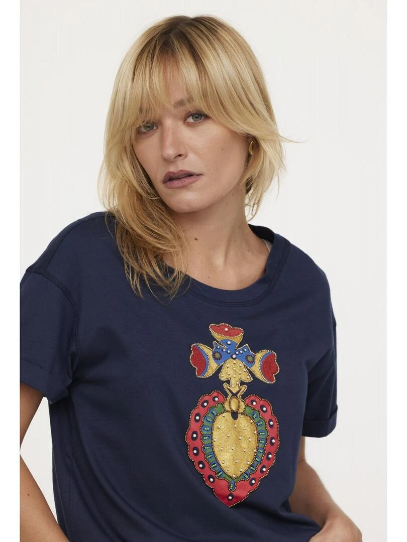 Lee Cooper   T shirt manches courtes coton regular ASOEUR   Bleu marine