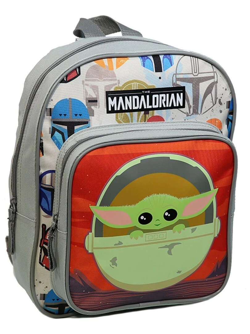 Sac à dos maternelle 31 cm avec poche Star Wars / The Mandalorian Baby Yoda Gris Bagtrotter Gris