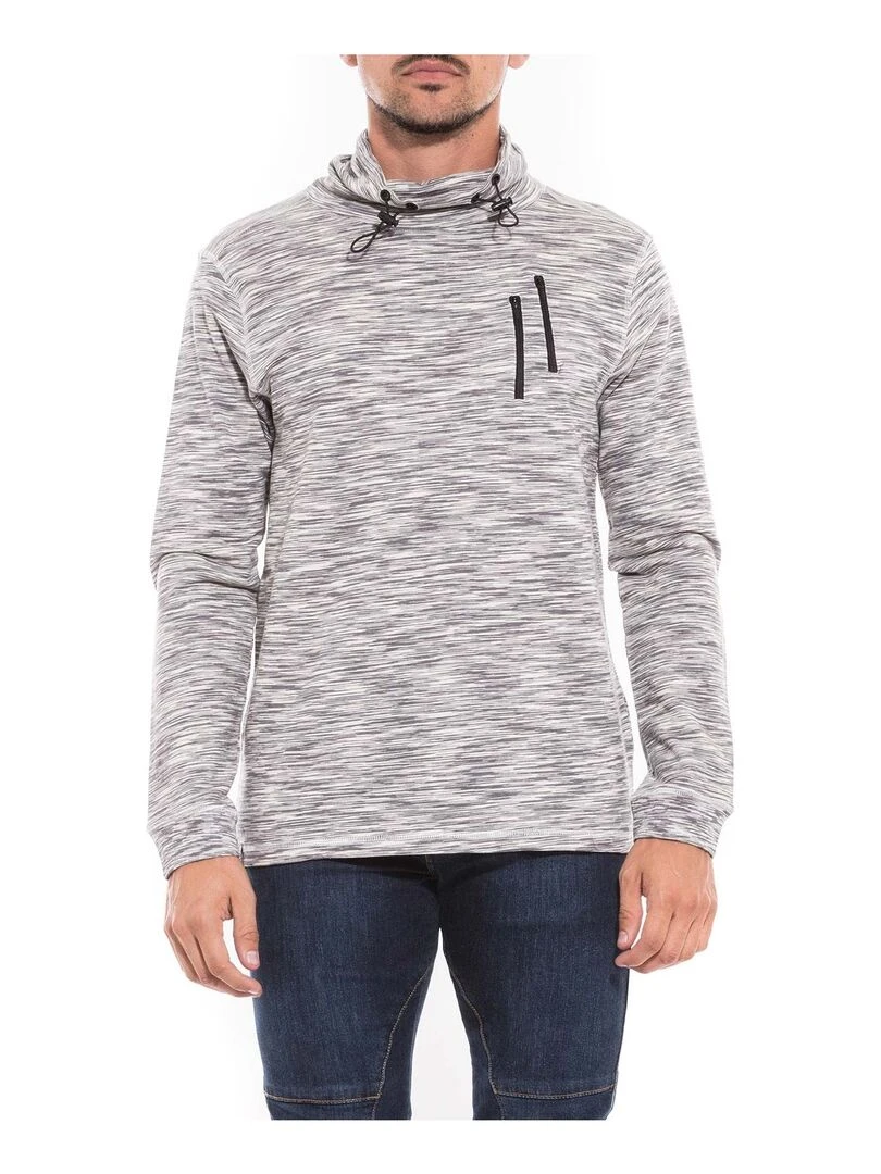 Sweat col boule en coton WIRVINE Gris