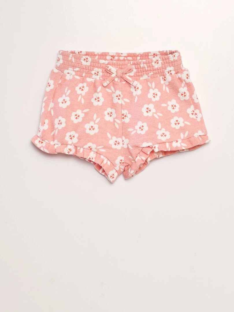 Ensemble short + débardeur imprimé   2 pèces   Rose