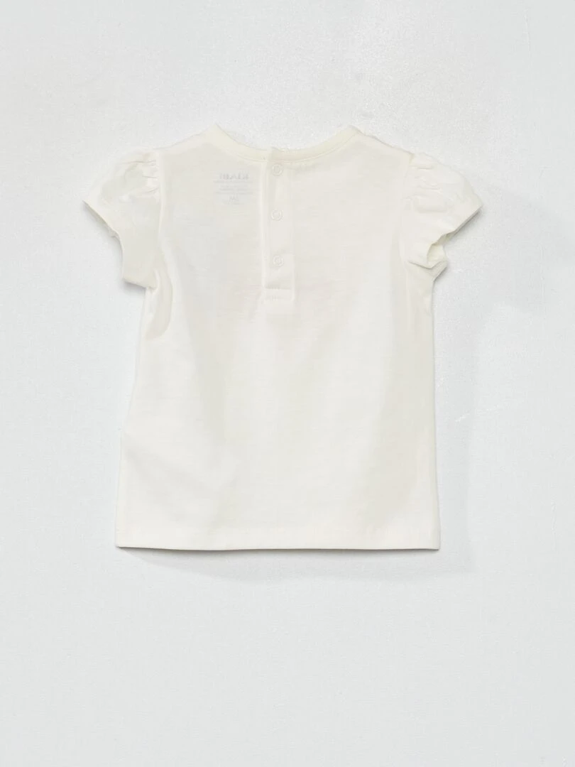 T shirt en jersey avec imprimé   Blanc cerise