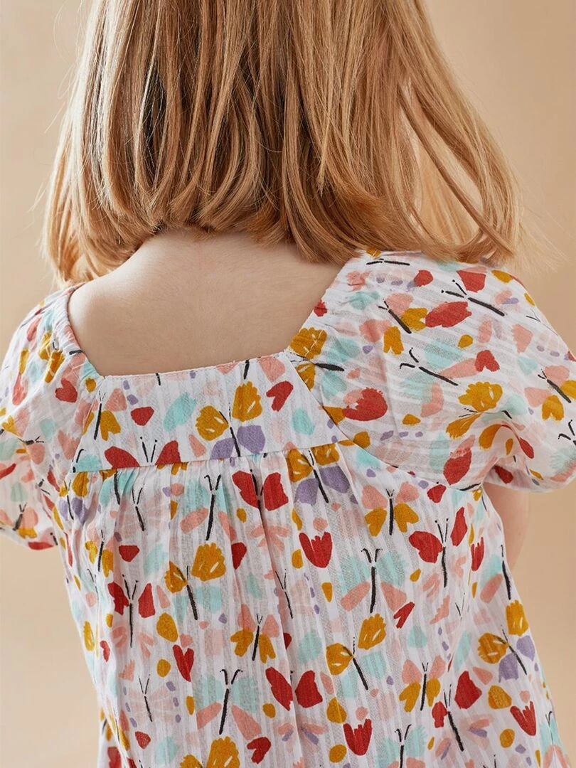 Blouse à manches courtes à imprimé papillon multicolore Noukie's Rose
