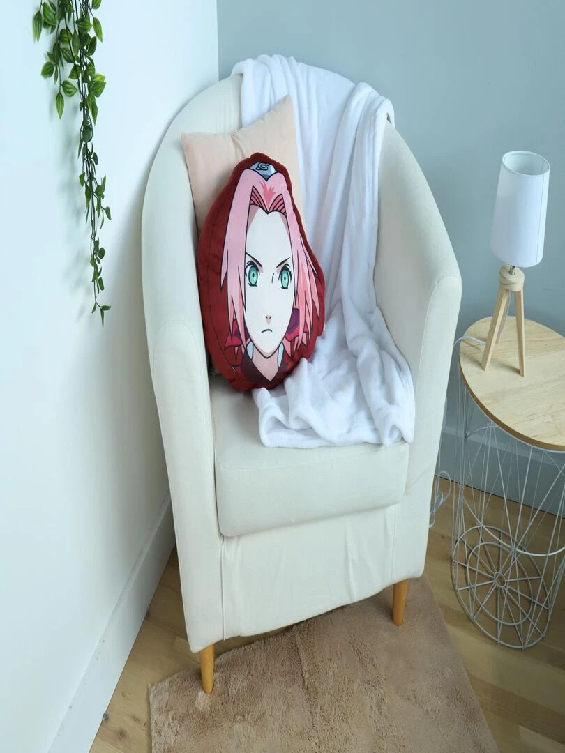 Coussin 3D Naruto Shippuden Sakura Haruno 35x35 cm 100% Polyester Rouge