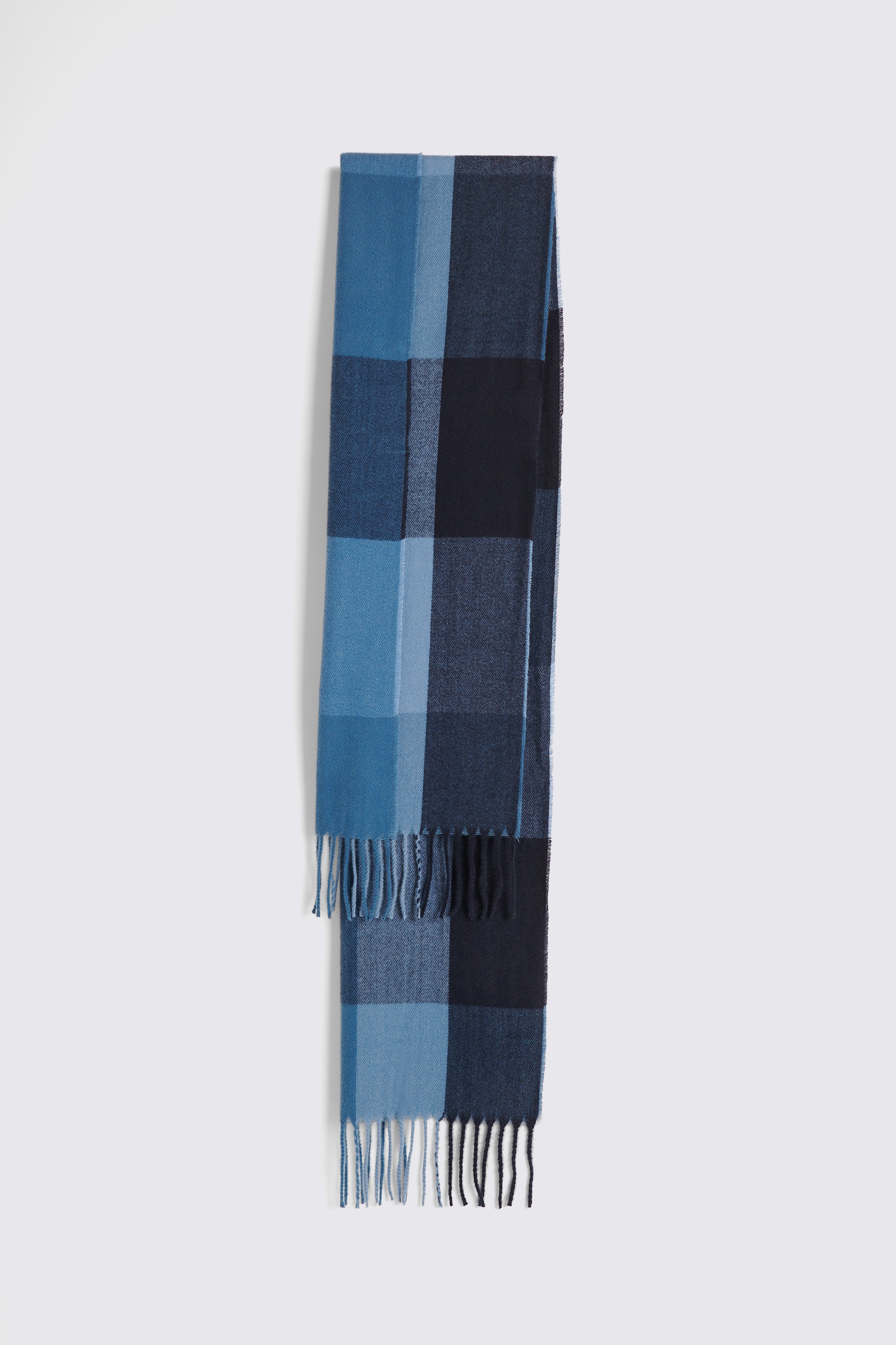 Navy & Blue Battenberg Recycled Cashmiele Scarf   Buy Online at Moss
