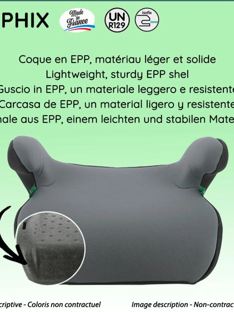 Nania – Rehausseur isofix ALPHIX 126 150 cm R129 i Size – De 8 à 12 ans – Fabrication Française   Orange