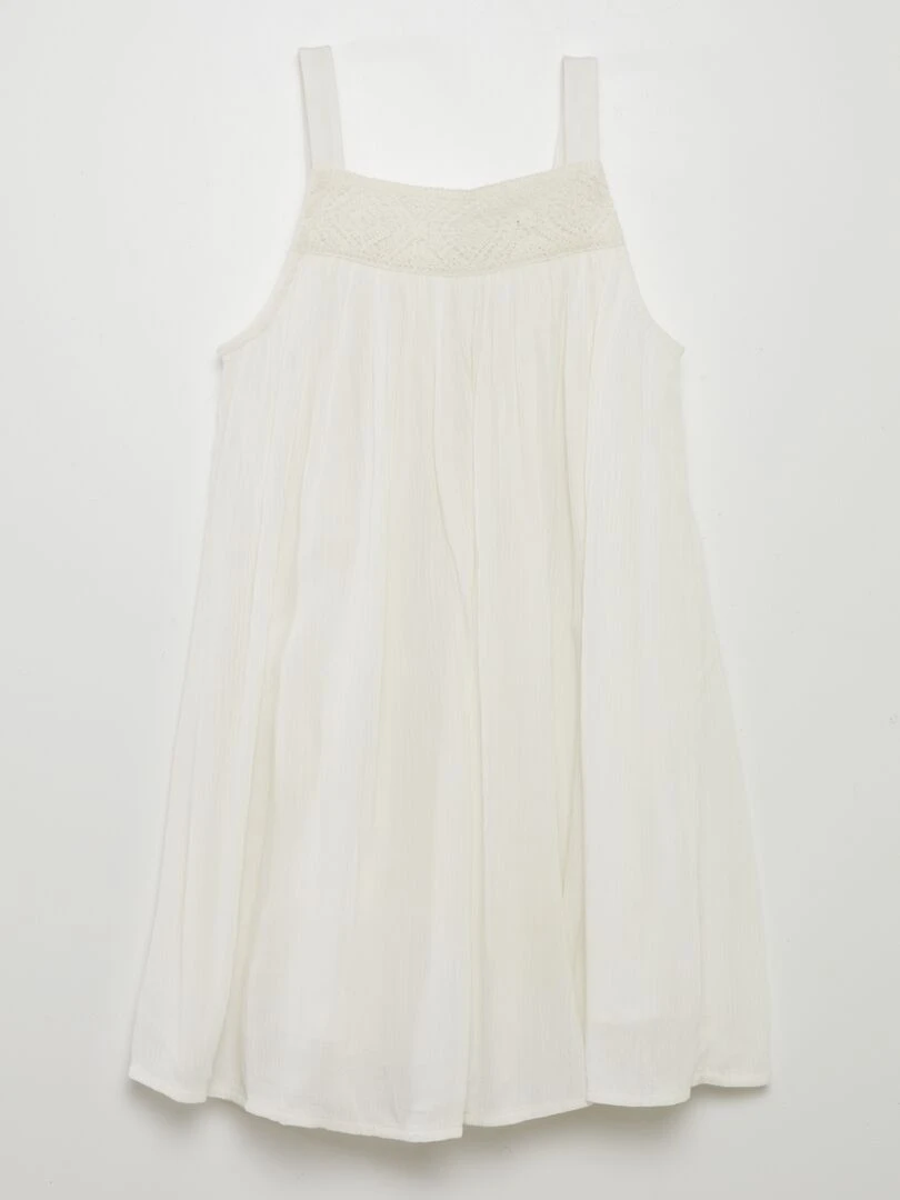 Robe fluide en crêpe blanc