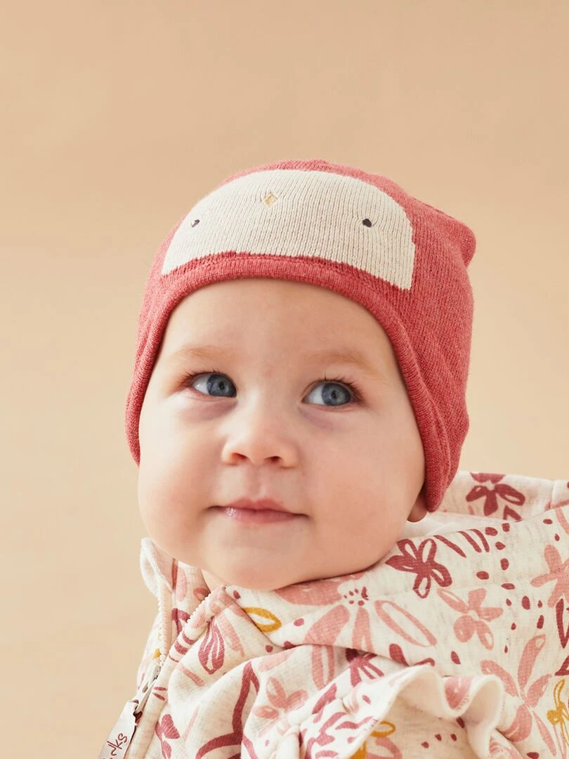 Bonnet chouette en tricot Noukie's Rose