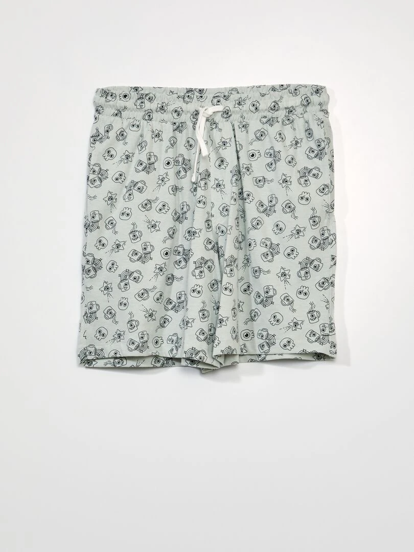 Short en jersey   Lot de 2   Vert/gris