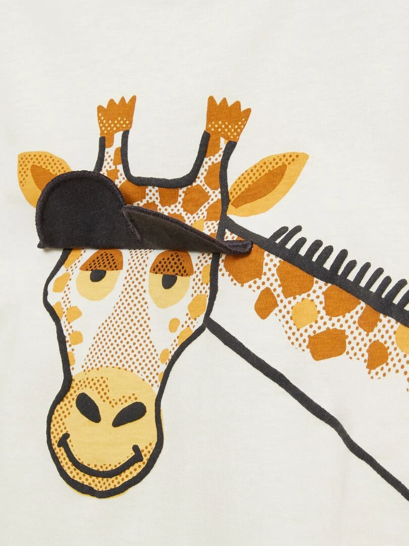 T shirt manches longues avec animation   Beige