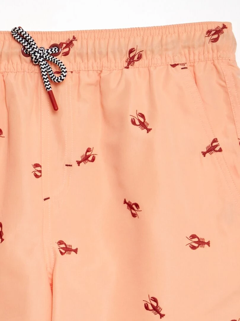 Short de bain à motif Orange rose