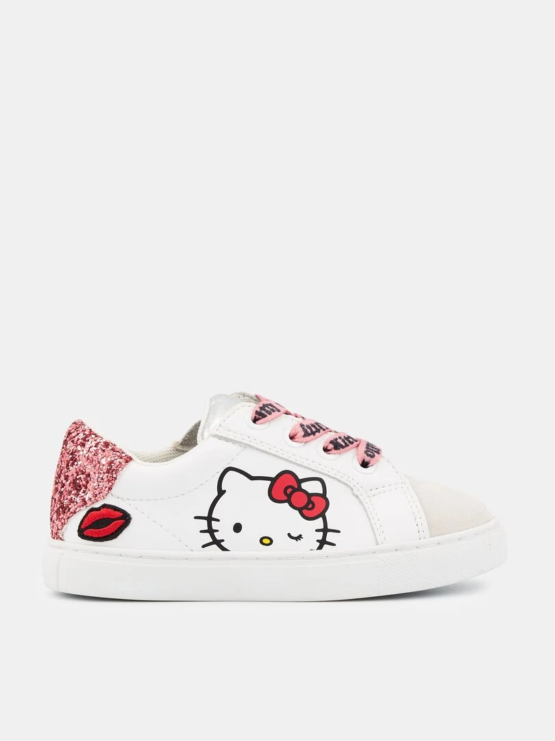 Mini Simone Hello Kitty Glitter Rose Blanc